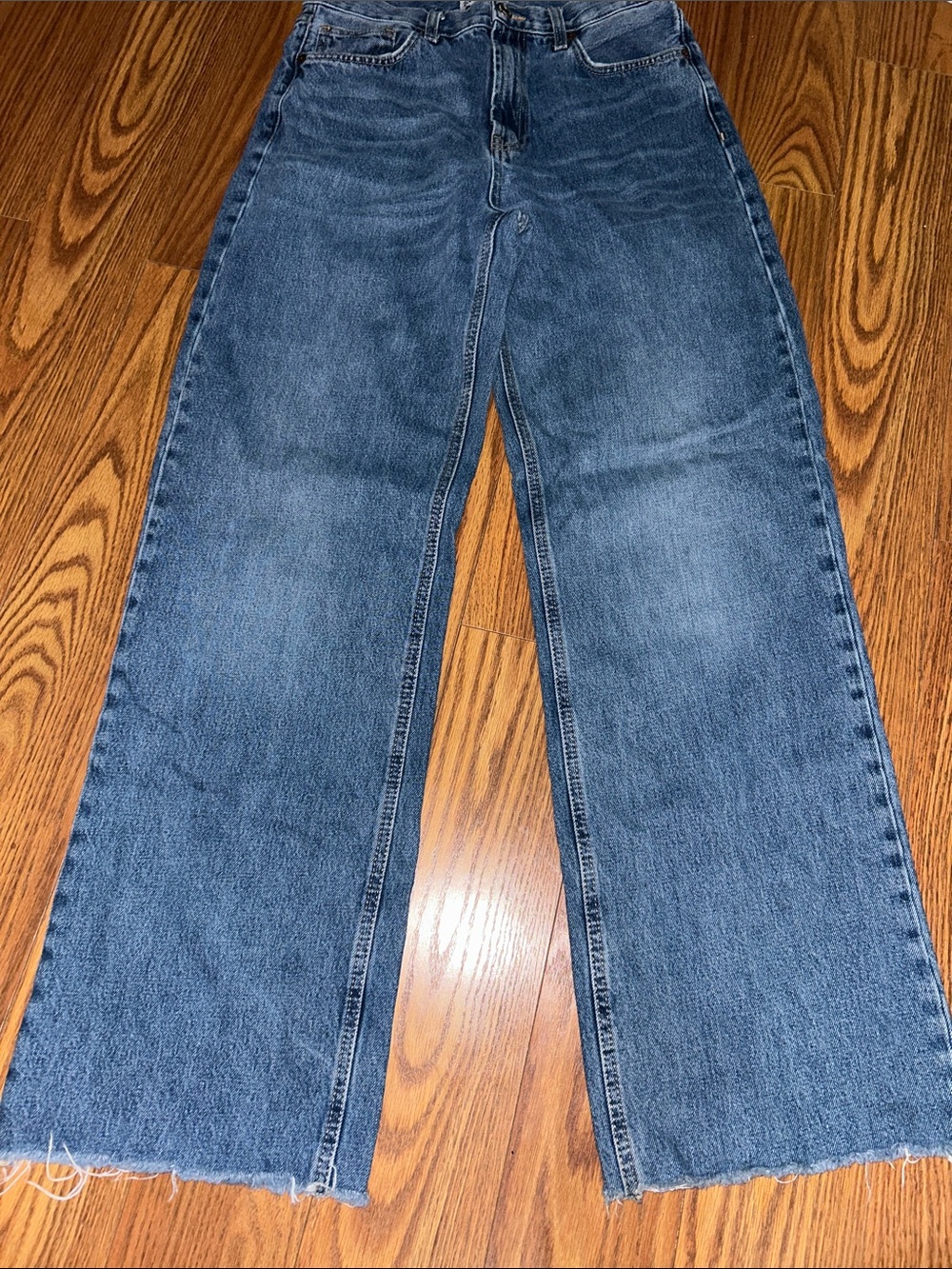 ZARA Womens Jeans Size US 8 EUR 40 Light Wash Wide Leg High Rise Denim